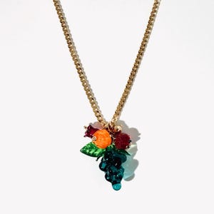 Lampwork Fruit Pendant Necklace: 18K Gold Plated Chain