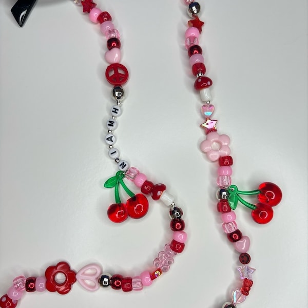 Cherry sunglasses chain / Cherry phone charm | funky summer and festival personalised accessories