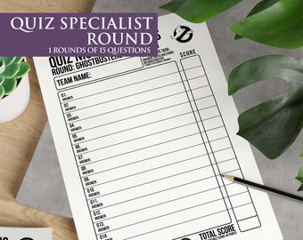 Print & Play Quiz Night Games -  Specialist Round  -  Ghostbusters - Questions and Answers, Fun, Family, Games Night, Film, Ecto1, Download