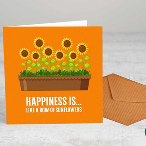 Felicidade é... - Cartão de felicitações, - Aniversário, Dia das Mães, Diversão, Aniversário, Feliz, Verão, Amor, Flores, Natureza, Plantas, Girassóis