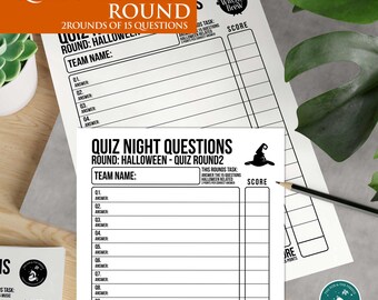Print & Play Quiz Night Games -  Specialist Round (x2)  -  Halloween - Questions and Answers, Fun, Family, Games Night, Film, Download
