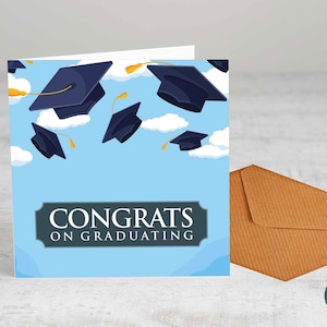 Gefeliciteerd met je diploma. - Wenskaart, - Veel geluk, Goed gedaan, Afstudeerdag, Universiteit, Collage, School, Verlaterskaart