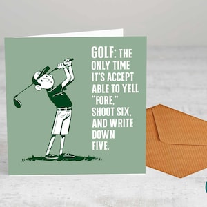 Golf: the only time it's ... - Grußkarte, - Geburtstagskarte, Spaßkarte, Abschied, Jubiläum, Geschenkkarte, lustige Karten, Sport, Golf Geschenk