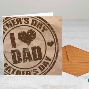 Vaderdag - I Heart Dad. - Wenskaart, - Vaderdagkaart, Leuke kaart, Ik hou van papa, papa, vader, papa, papa, vader, cadeau voor papa, BBQ