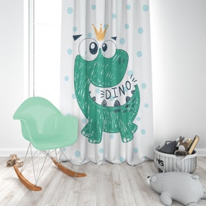 BF-062 Cute Dinosaur, Modern Baby Room Curtain, Children&#39;s Room Curtain, Curtain, Window, Decor, Curtain for Children&#39;s Room, Washable Curtain