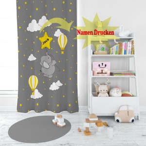 BF-0110 Curtain with name Modern Washable, Children&#39;s room curtain, Baby room curtain, Decor, Boys room, Curtain for children&#39;s room
