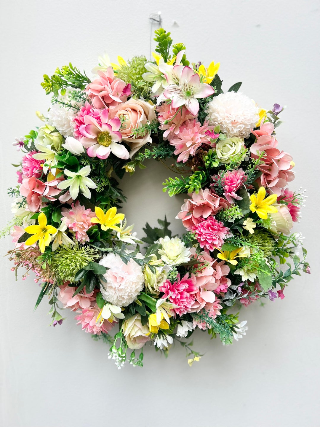 Spring Summer Door Wreath Country Style Artificial Wreath Seasonal ...