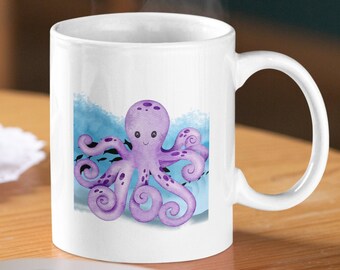 Octopus Mug, Aquarium Mug, Cute Octopus Mug, Octopus Gift, Gift for Octopus Lovers, Unique Octopus Gift, Octopus Coffee Mug, 11oz Mug