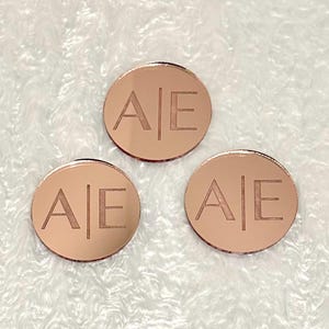 Custom Acrylic Initial Cupcake Toppers | Anniversary and Wedding Toppers | Engagement Treat Toppers | Initial Bridal Shower Circle Toppers
