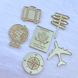 US Passport Cupcake Toppers | Airplane | Destination Map Sign | Travel Cakes | Destination Cake Themes | Cake Decor | Travel Cake Toppers