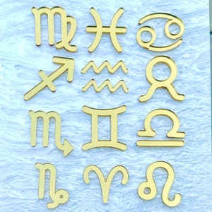 Zodiac Sign Acrylic Cake Charms | Horoscope Cake Charms | Birthday Cake Charms and Toppers | Zodiac Season Szn Cake Charms | Zodiac Cakes
