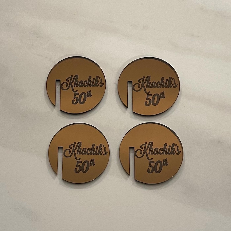 Cocktail Drink Tags | Stemless Drink Stirrers | Personalized Drink Tag | Wedding Drinks | Custom Drink Tags for Glass Rims | Acrylic Toppers image 7