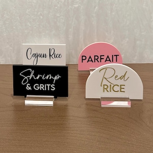 Acrylic Buffet Food Label Signs | Wedding Buffet | Buffet Signage | Catering Signs | Wedding Signs | Wedding Planning | Special Events Signs