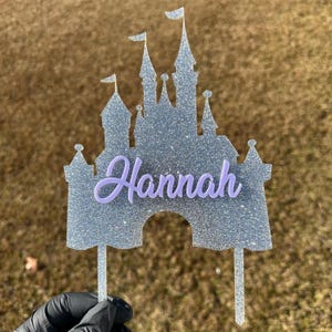 Princess Castle Cake Topper | Princess Castle with Name Toppers Birthday Party | Fairy Tale Cake | Princess Party | Princess Cake Charms