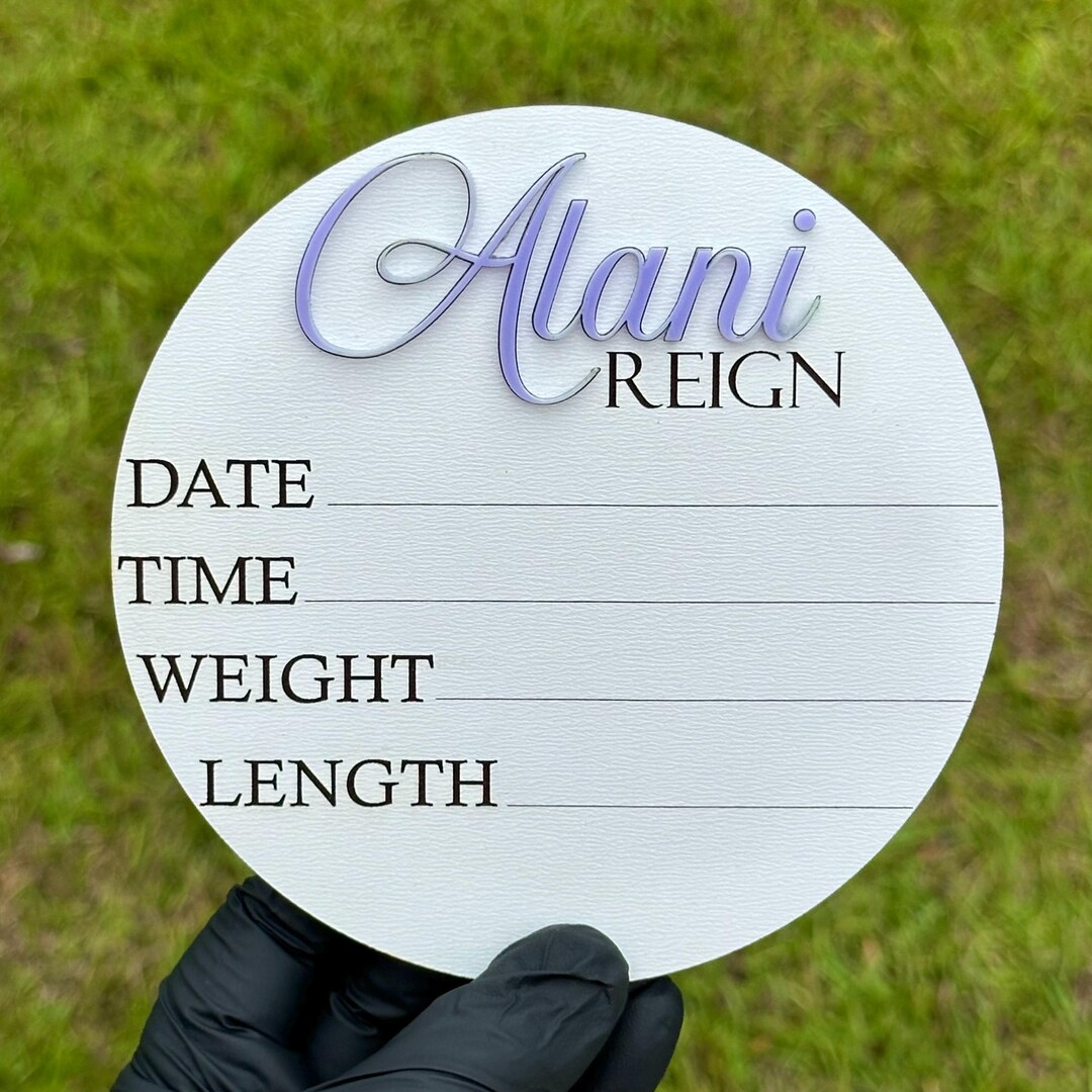 Baby Stats. Sign Square Baby Stats Announcement Sign | Newborn Baby Sign | Baby Measurements ...