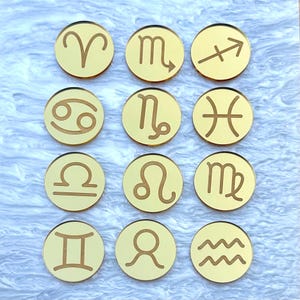 Zodiac Signs Acrylic Cupcake & Cake Charms | Horoscope Cakes | Birthday Cake Charms and Toppers | Season Szn Cake Charms | Zodiac Cakes