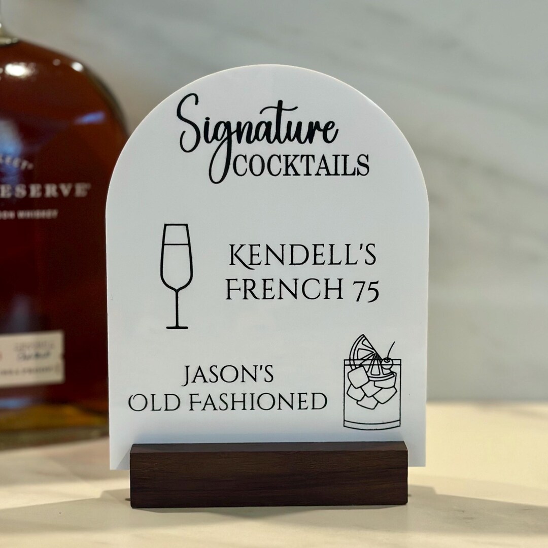 Personalized Signature Drink Sign | Custom Cocktail Bar Sign | Wedding ...