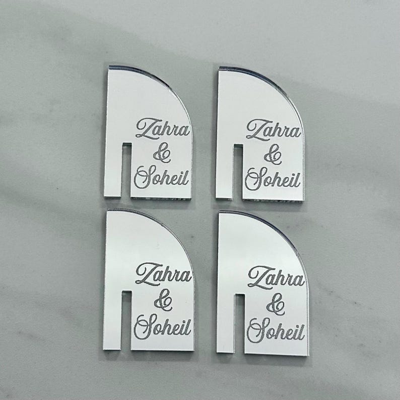 Cocktail Drink Tags | Stemless Drink Stirrers | Personalized Drink Tag | Wedding Drinks | Custom Drink Tags for Glass Rims | Acrylic Toppers image 9