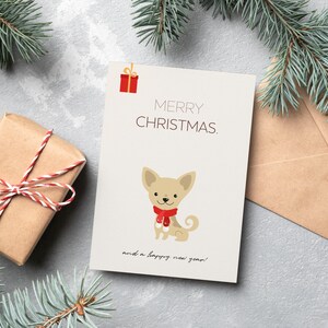 Weihnachtskarte mit Hundemotiv Illustration – Digitaler Download
