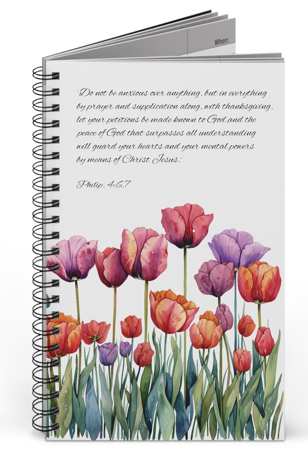 Bible Verse Notebook Scripture Spiral Journal Gift Notebook Faith Tulip ...