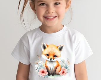 Joli bébé renard T-shirt pour enfant T-shirt animal pour enfant Chemise cadeau pour tout-petit