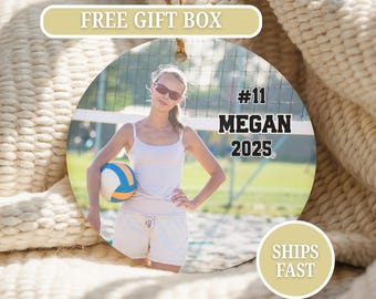 Custom Volleyball Christmas Ornament, Volleyball Photo Christmas Ornament Sports Ornament Volleyball Ornament Custom Photo Volleyball Gift
