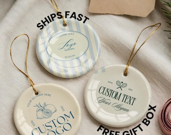 Company Logo Ornament Custom Design Ornament Corporate Logo Ornament Company Christmas Keepsake Business Logo Ornament DIY Ornament