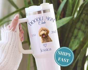 Personalized Doodle Mom Tumbler Gift For Doodle Mom 40oz Photo Tumbler For Doodle Mom Christmas gifts For Doodle Mom Gifts Golden Doodle Mug