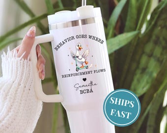 Personalized BCBA 40oz Tumbler Custom BCBA Gifts For Behavior Analyst Tumbler Birthday Gift For bcba Appreciation Travel Cup ABA Therapist