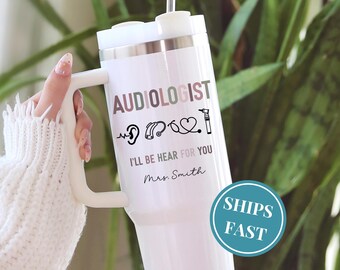 Personalized Audiologist 40oz Tumbler Custom Audiologist Gifts For Doctor Of Audiology Graduation Gift Ear Doctor Gift Audiology Tumbler