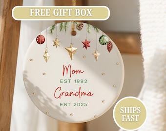 Mom to Grandma Ornament New Grandma Christmas Ornament Promoted to Grandma Ornament Grandma Pregnancy Announcement to Mom Grandma Keepsake