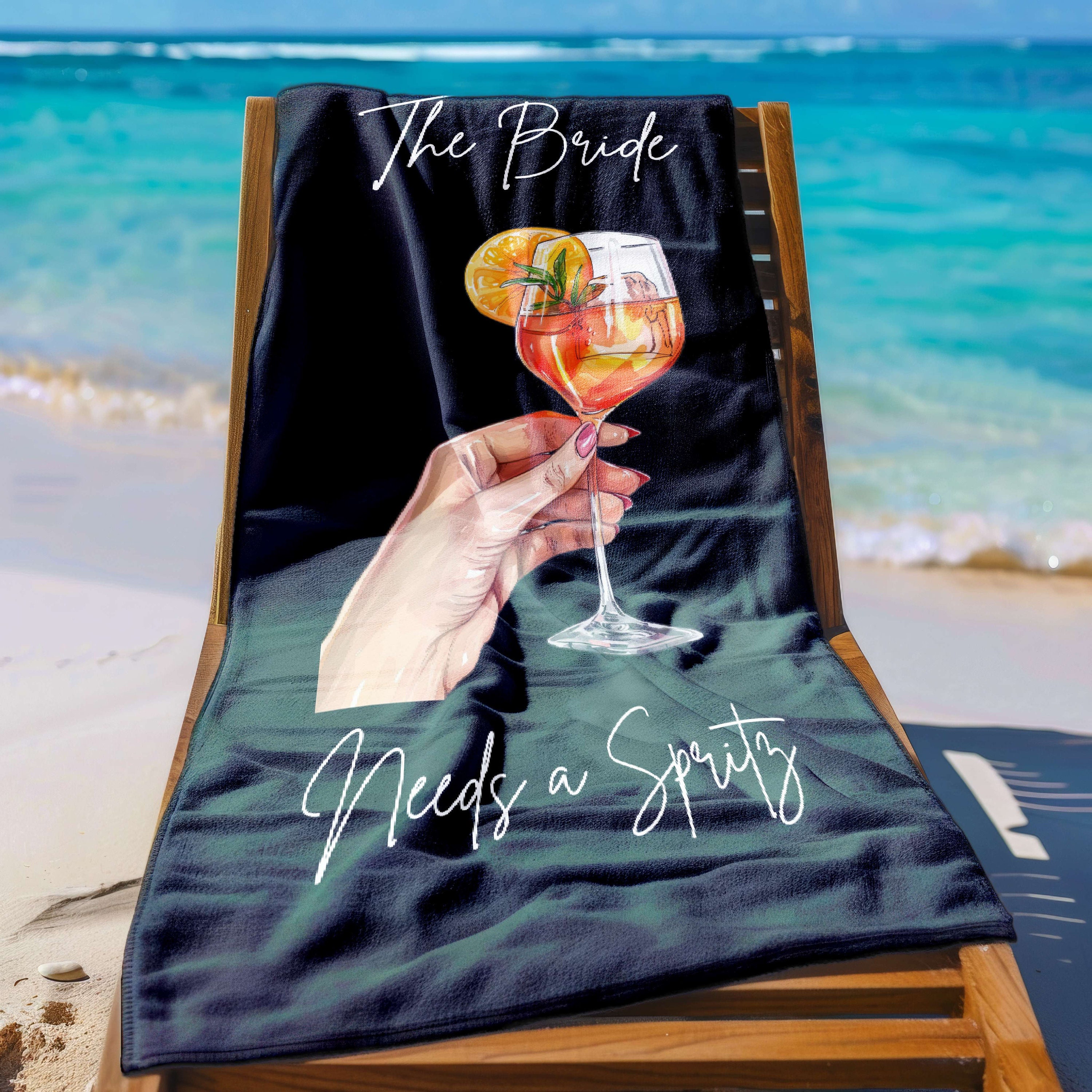 Personalized Name Retro Beach Towel, Cocktail Bath Towel, Birthday/Vacation Gift, Bachelorette Gift, Best Friend Gift for Her