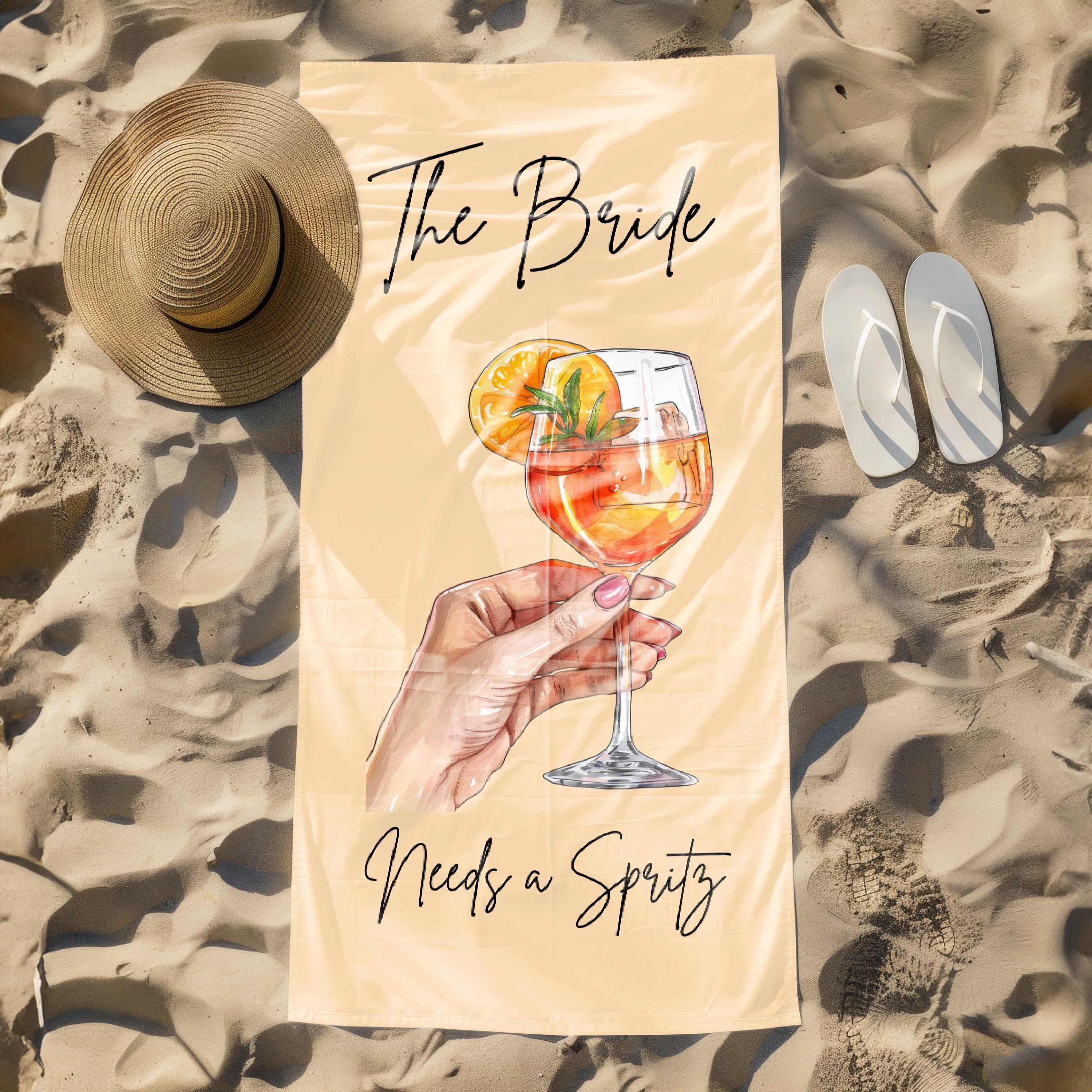 Personalized Name Retro Beach Towel, Cocktail Bath Towel, Birthday/Vacation Gift, Bachelorette Gift, Best Friend Gift for Her
