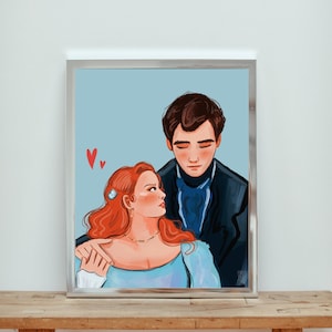 Bridgerton Penelope and Colin Original Art Print - Digital Download