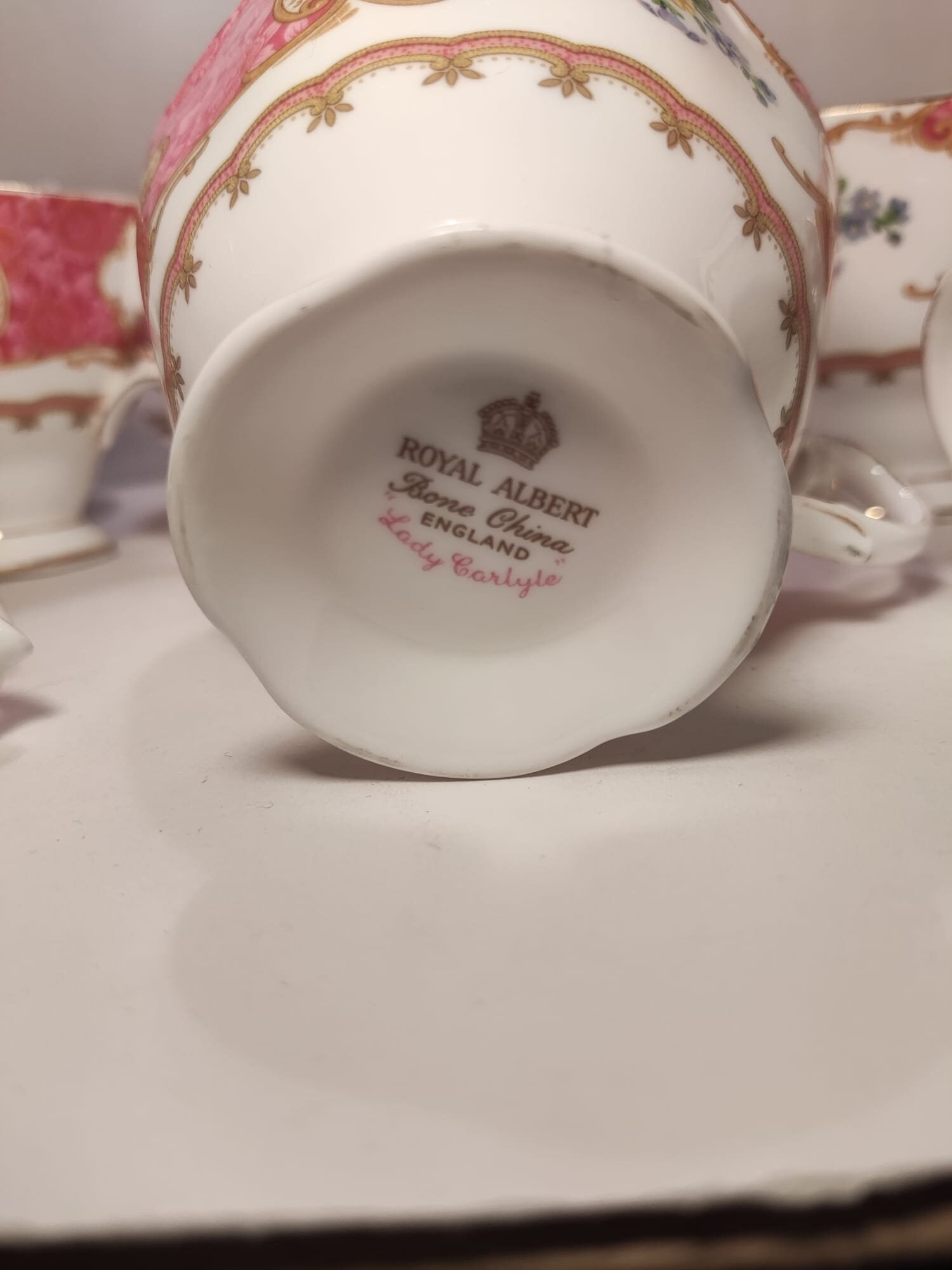 Royal Albert, lady carlyle - 8 tazas de café y platillos