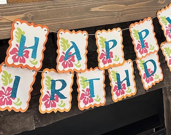 Moana themed Happy Birthday Banner