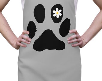 Apron (AOP), Kitchen, Dog Mom, Dog Dad, Paw Print, Puppy Lover, Gifts for her, Him, Grandma,Aunt Sister, Friend, Chef, BBQ, Cook, Grilling