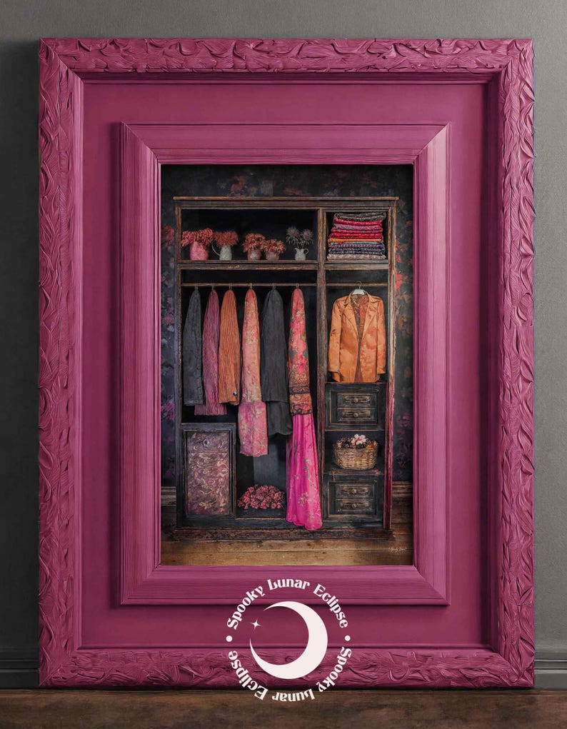 Vintage Wardrobe Art Print Dark Academia Bedroom Fashion Poster Boho ...
