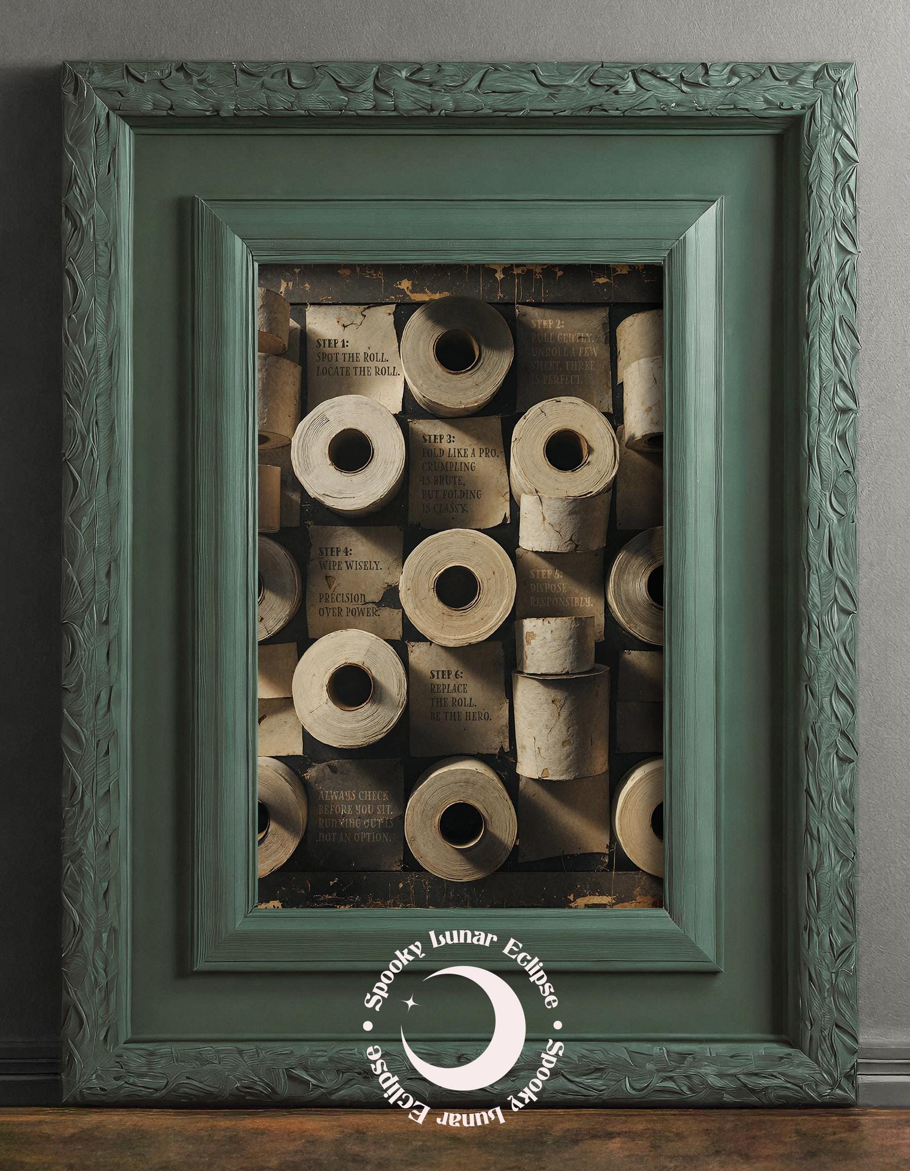 Vintage Funny Bathroom Print Art Toilet Paper WC Artwork Paper Roll ...