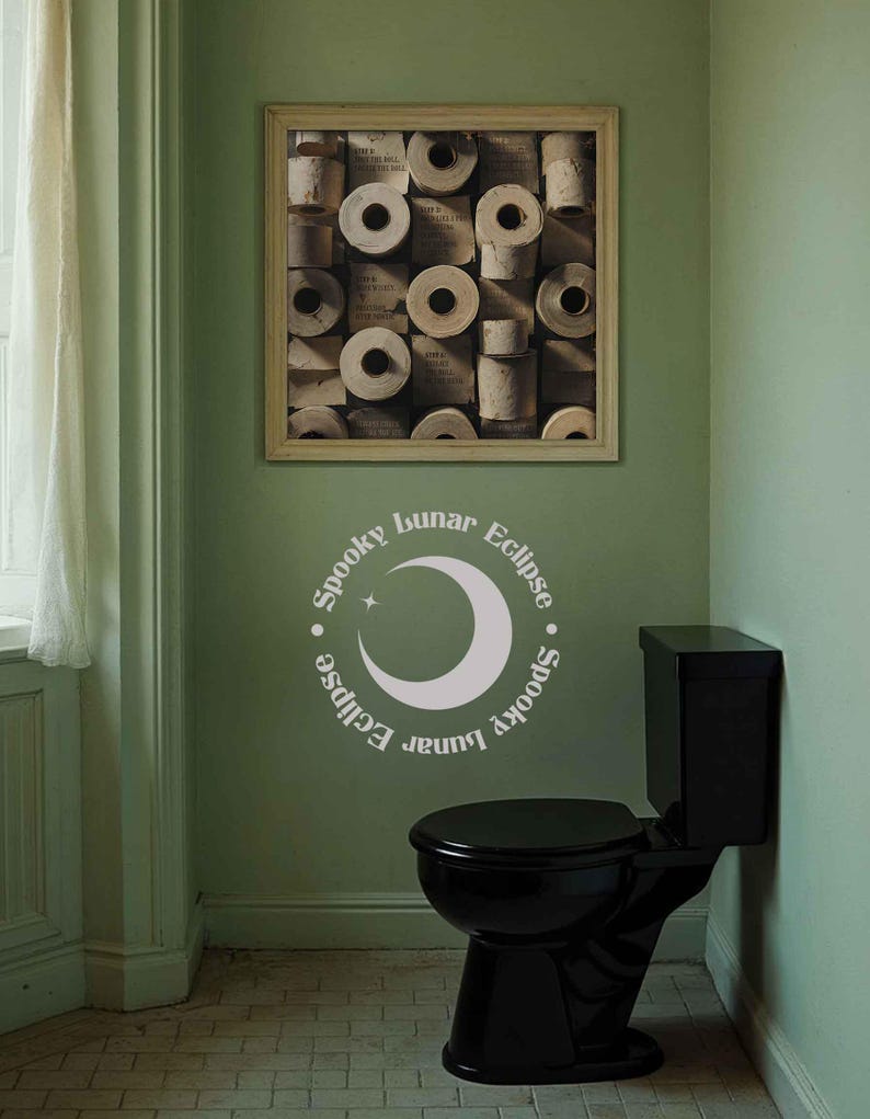 Vintage Funny Bathroom Print Art Toilet Paper WC Artwork Paper Roll ...