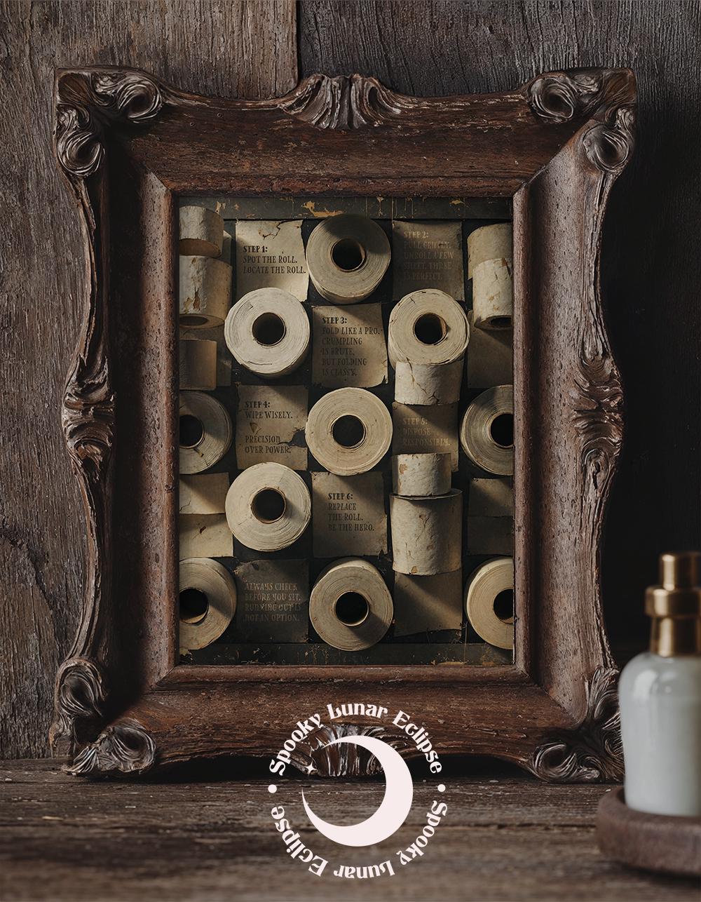 Vintage Funny Bathroom Print Art Toilet Paper WC Artwork Paper Roll ...