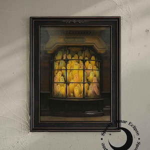 Ghost Haunted Emporium Art Print, Wizard and Witch Artifact Poster, Magical World Painting, Gothic Witchy Wall Decor, Horror Fantasy Print