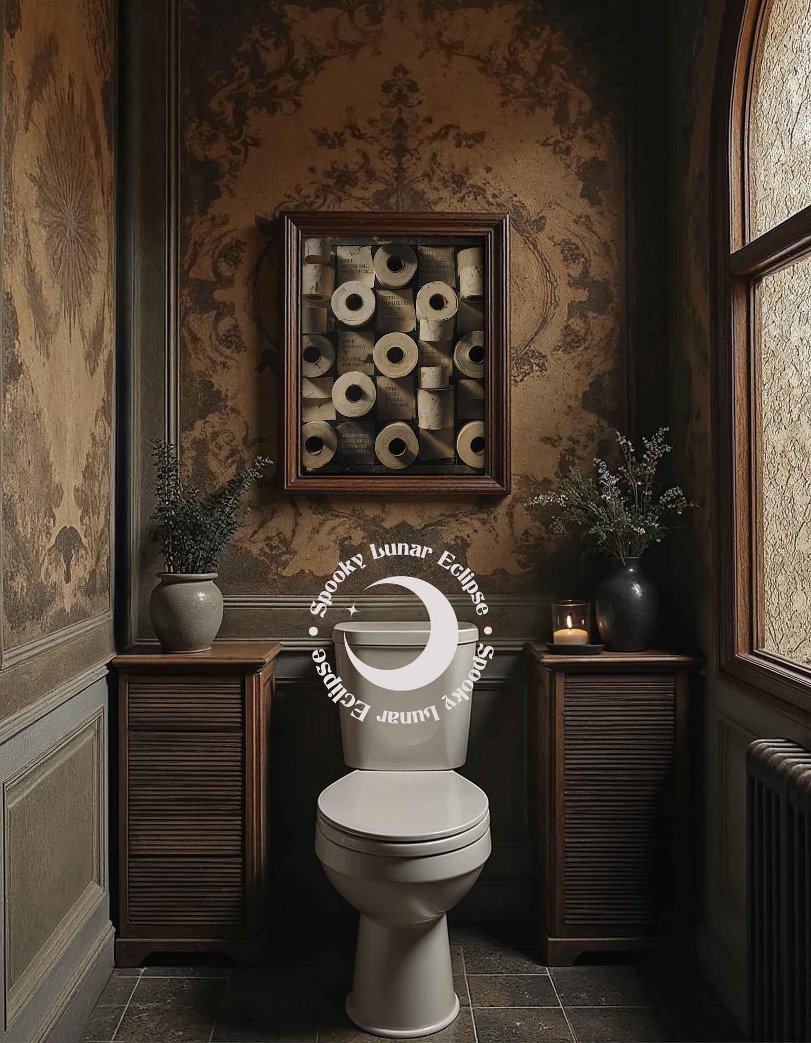 Vintage Funny Bathroom Print Art Toilet Paper WC Artwork Paper Roll ...