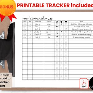 Digital Parent Communication Log for Teacher, Google Sheets Bookkeeping Template, Parent Call Log Spreadsheet Template, Planner for Teacher image 9