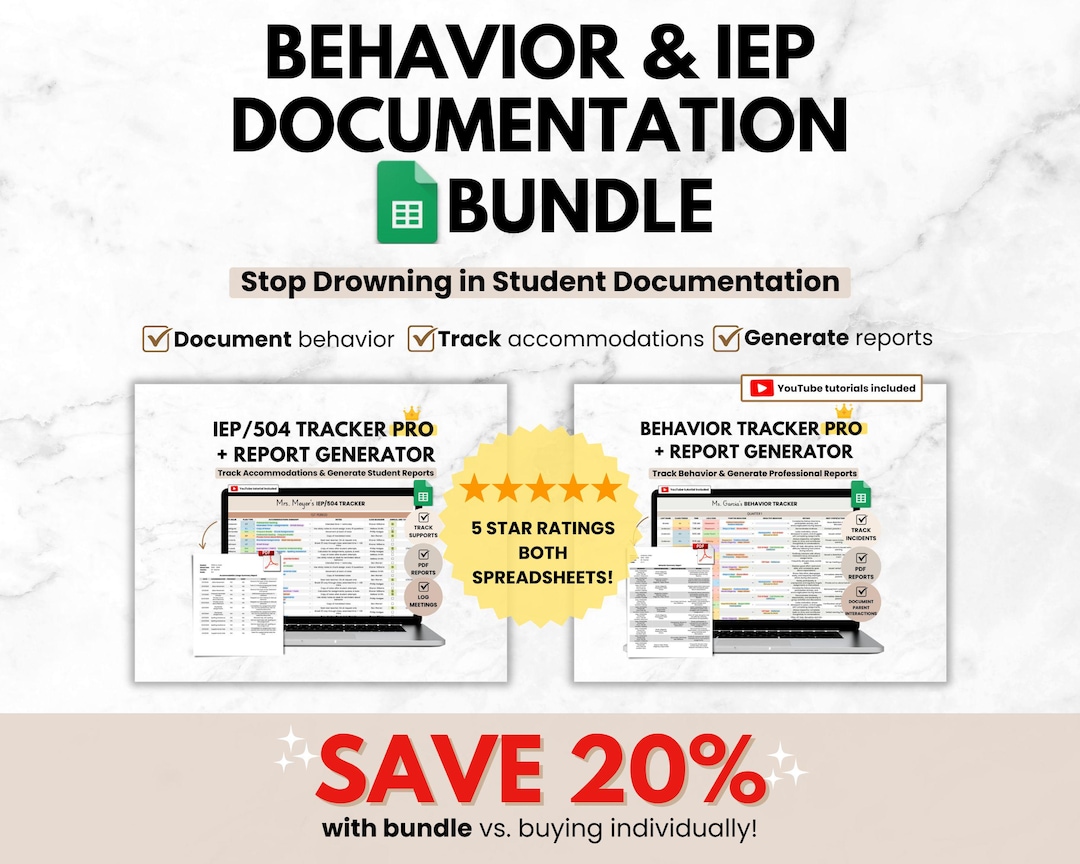 Behavior Tracker & IEP/504 Accommodation Tracker, Classroom Teacher ...