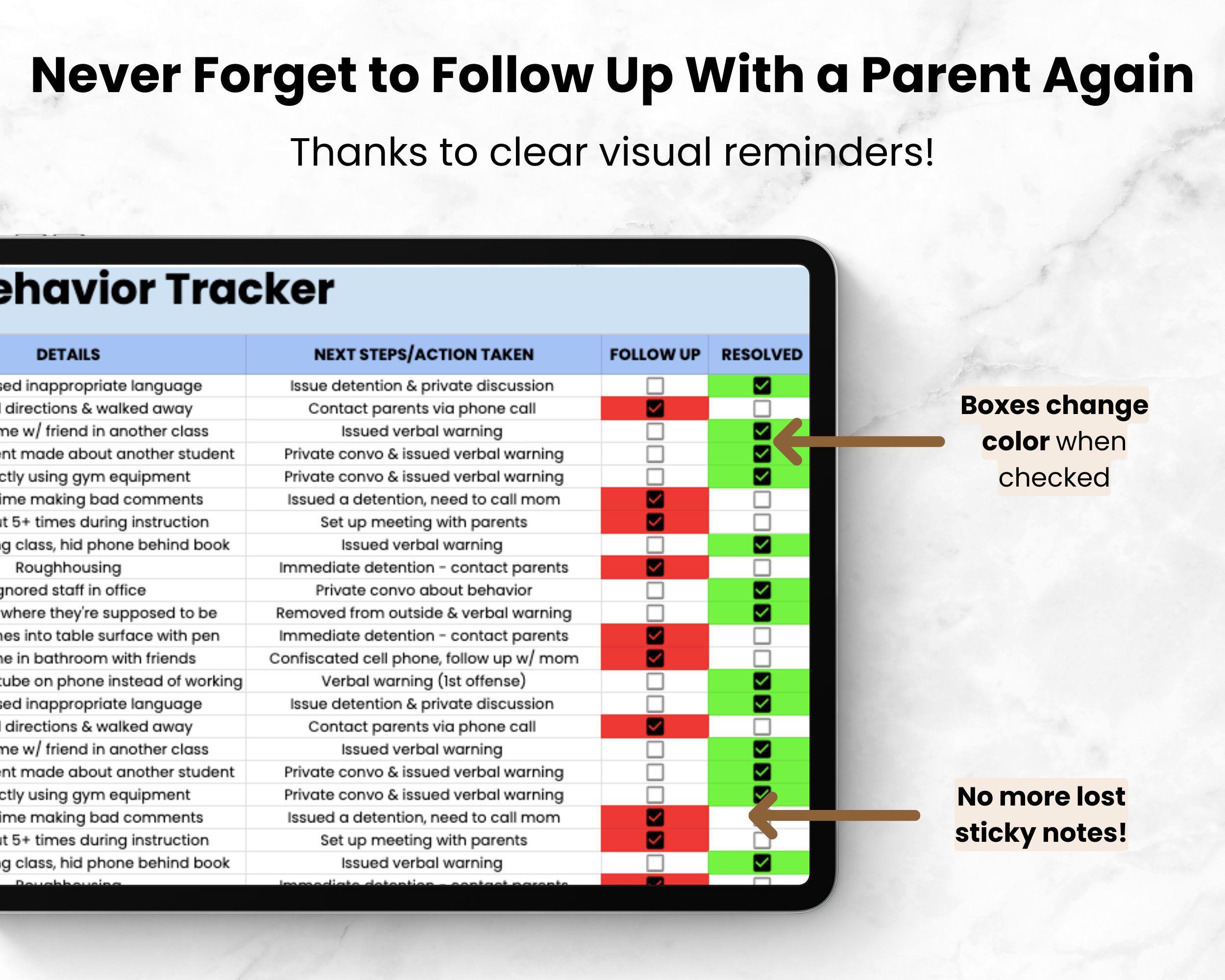 Digital Student Behavior Tracker for Teacher, Google Sheets Bookkeeping ...