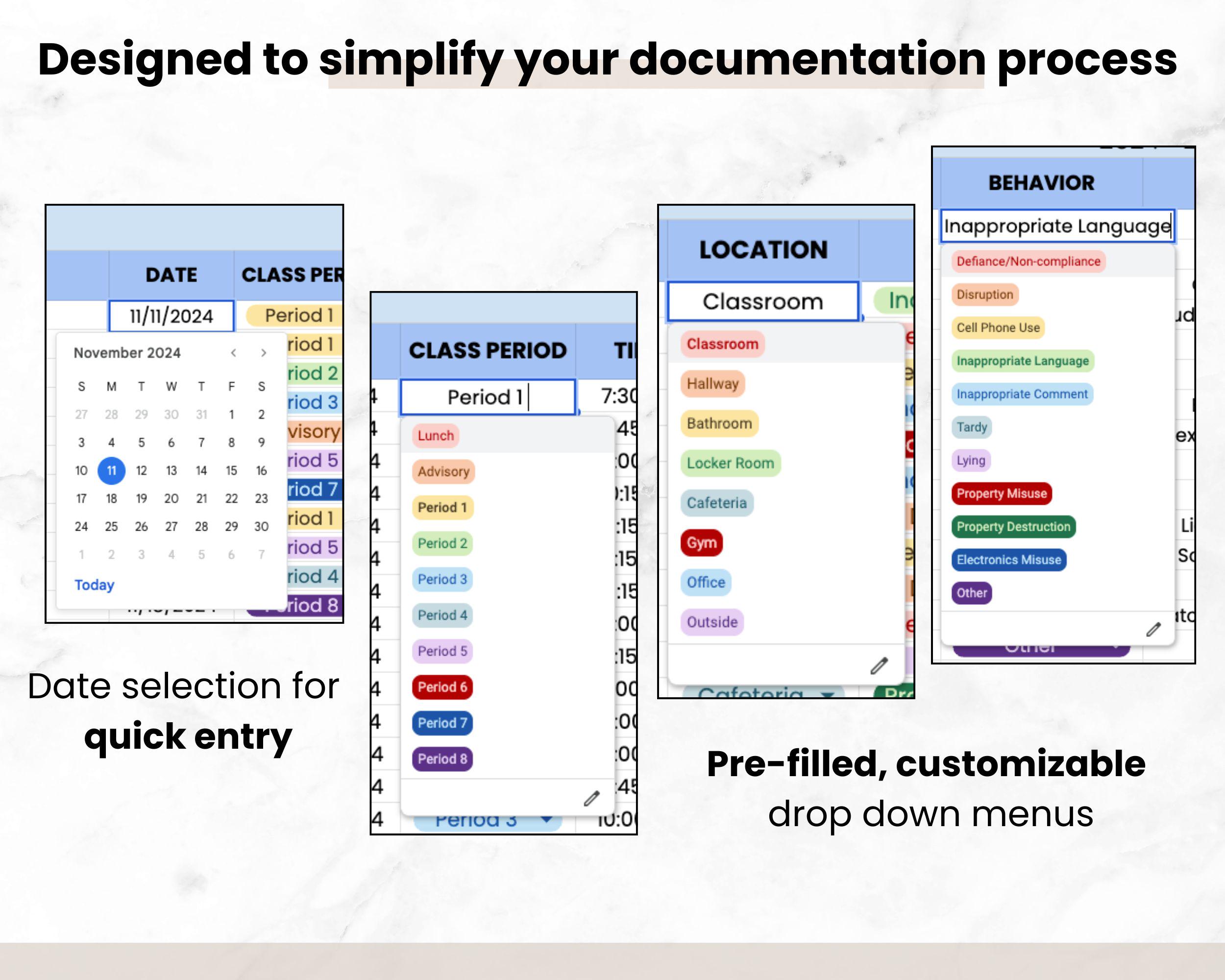 Digital Student Behavior Tracker for Teacher, Google Sheets Bookkeeping ...