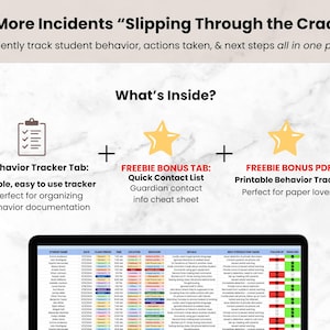 Digital Student Behavior Tracker for Teacher, Google Sheets Bookkeeping ...