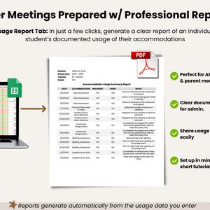 Student IEP Accommodation Tracker Teacher Spreadsheet | IEP 504 Tracker for Google Sheets | SPED Caseload Planner & Log for Organization image 5
