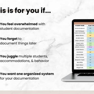 Teacher Documentation Google Sheets Bundle, IEP Accommodations Tracker, Behavior Tracker, Parent Communication Log Spreadsheets for Teachers image 2